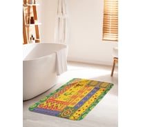 Коврик для ванной комнаты и туалета противоскользящий JOYARTY "Африка в рисунках" 60х100 см bath_17570_60x100