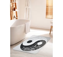 Коврик для ванной комнаты и туалета противоскользящий JOYARTY "Узорчатый Инь и ян" 60х100 см bath_18580_60x100