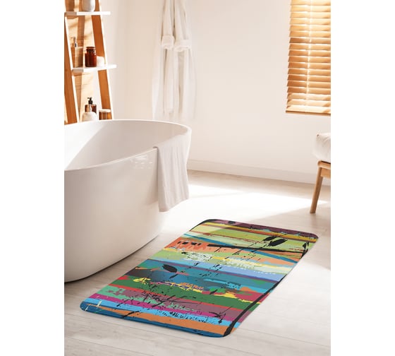 Коврик для ванной комнаты и туалета противоскользящий JOYARTY "Красочное проявление" 60х100 см bath_21399_60x100 1