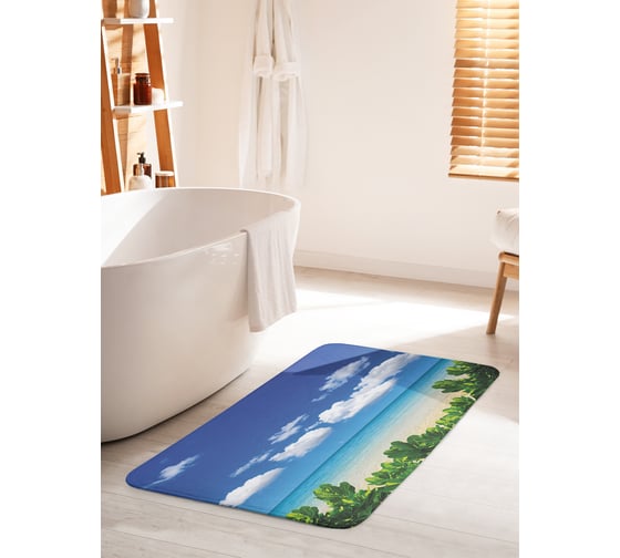 Коврик для ванной комнаты и туалета противоскользящий JOYARTY "Морское настроение" 60х100 см bath_12477_60x100 1