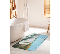 Коврик для ванной комнаты и туалета противоскользящий JOYARTY "Лебеди у водопада" 60х100 см bath_13895_60x100