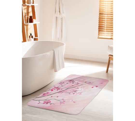 Коврик для ванной комнаты и туалета противоскользящий JOYARTY "Небесная ветка" 60х100 см bath_14318_60x100 1