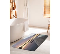 Коврик для ванной комнаты и туалета противоскользящий JOYARTY "Деревяный пирс на озере" 60х100 см bath_13838_60x100