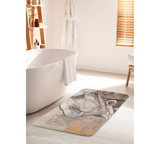 Коврик для ванной комнаты и туалета противоскользящий JOYARTY "Крутой саксофонист" 60х100 см bath_14248_60x100 1