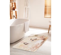 Коврик для ванной комнаты и туалета противоскользящий JOYARTY "Котик ловящий бабочек" 60х100 см bath_13588_60x100