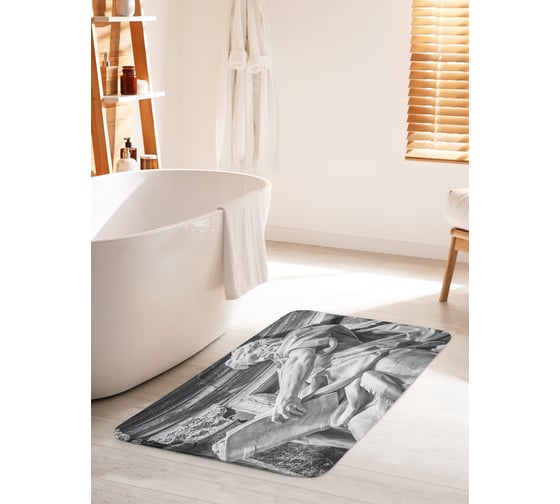 Коврик для ванной комнаты и туалета противоскользящий JOYARTY "Читающий мудрец" 60х100 см bath_14870_60x100 1