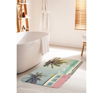 Коврик для ванной комнаты и туалета противоскользящий JOYARTY "На фургоне возле пальм" 60х100 см bath_15657_60x100