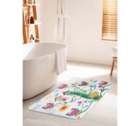 Коврик для ванной комнаты и туалета противоскользящий JOYARTY "Радостные совы" 60х100 см bath_15683_60x100