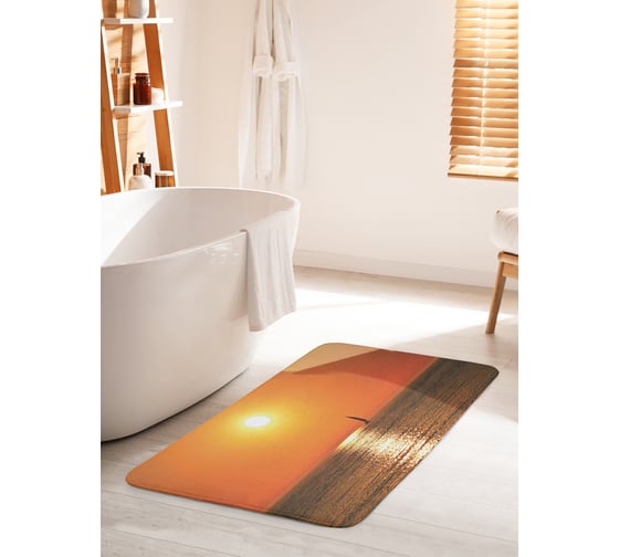 Коврик для ванной комнаты и туалета противоскользящий JOYARTY "Уплываем в закат" 60х100 см bath_16444_60x100 1