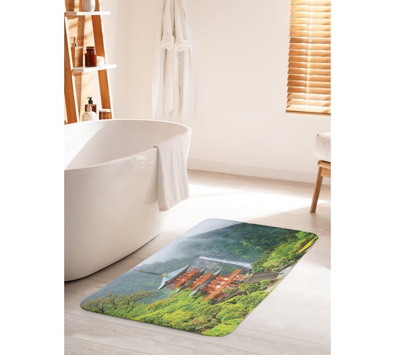 Коврик для ванной комнаты и туалета противоскользящий JOYARTY "Японская архитектура" 60х100 см bath_14121_60x100 1