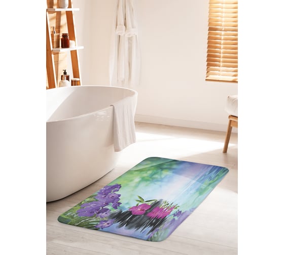 Коврик для ванной комнаты и туалета противоскользящий JOYARTY "Ароматное купание" 60х100 см bath_15599_60x100 1