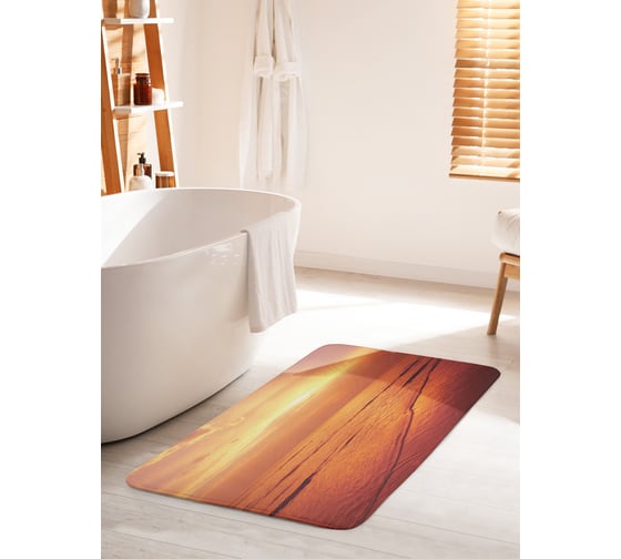 Коврик для ванной комнаты и туалета противоскользящий JOYARTY "Бессолнечный берег" 60х100 см bath_15022_60x100 1
