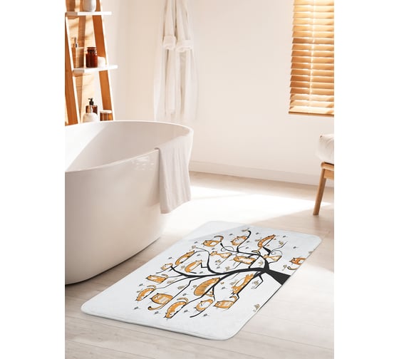 Коврик для ванной комнаты и туалета противоскользящий JOYARTY "Кошачье дерево" 60х100 см bath_9653_60x100 1