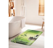 Коврик для ванной комнаты и туалета противоскользящий JOYARTY "Камни под бамбуком" 60х100 см bath_10022_60x100