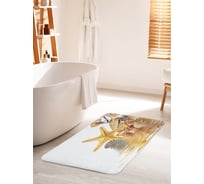 Коврик для ванной комнаты и туалета противоскользящий JOYARTY "Ракушки и морская звезда" 60х100 см bath_11823_60x100