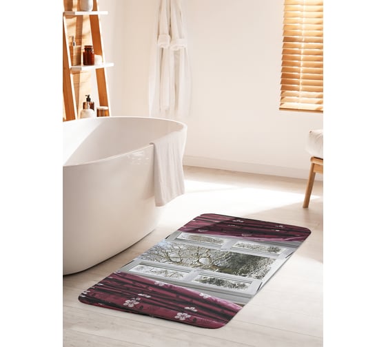 Коврик для ванной комнаты и туалета противоскользящий JOYARTY "Лесной ветер" 60х100 см bath_11829_60x100 1