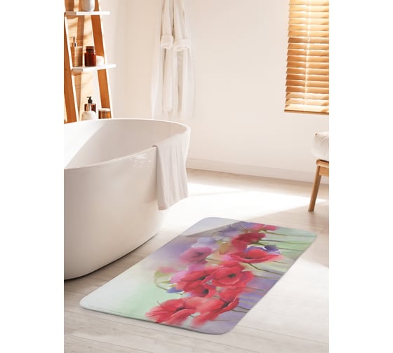 Коврик для ванной комнаты и туалета противоскользящий JOYARTY "Маковый туман" 60х100 см bath_11919_60x100 1