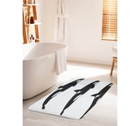 Коврик для ванной комнаты и туалета противоскользящий JOYARTY "В окружении касаток" 60х100 см bath_11851_60x100