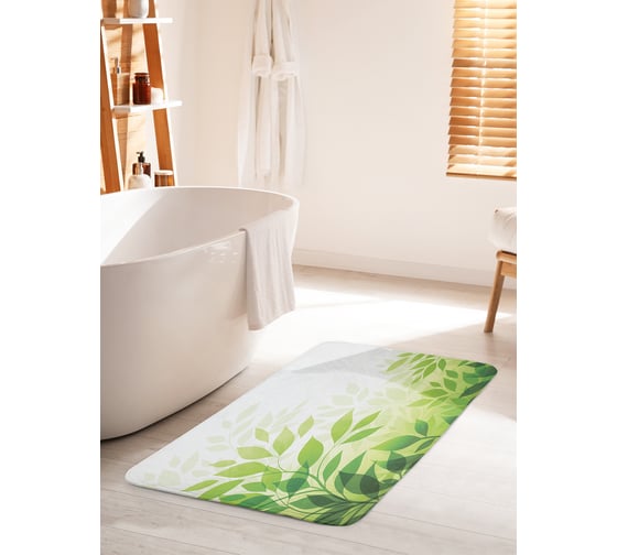 Коврик для ванной комнаты и туалета противоскользящий JOYARTY "Солнце сквозь листья" 60х100 см bath_13279_60x100 1