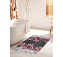 Коврик для ванной комнаты и туалета противоскользящий JOYARTY "Цветы в каплях дождя" 60х100 см bath_244919_60x100