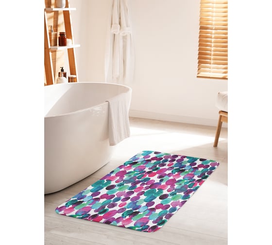 Коврик для ванной комнаты и туалета противоскользящий JOYARTY "Праздничное конфетти" 60х100 см bath_274841_60x100 1