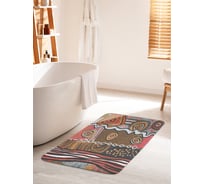 Коврик для ванной комнаты и туалета противоскользящий JOYARTY "Африканская абстракция" 60х100 см bath_389498_60x100