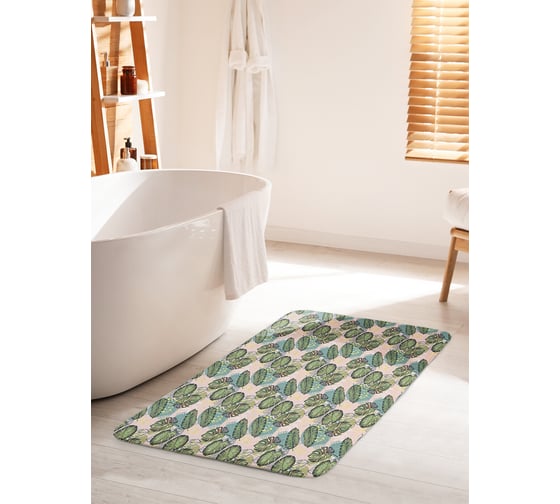 Коврик для ванной комнаты и туалета противоскользящий JOYARTY "Тропическая атмосфера" 60х100 см bath_385272_60x100 1