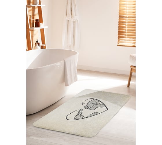Коврик для ванной комнаты и туалета противоскользящий JOYARTY "Любовь к путешествию" 60х100 см bath_385281_60x100 1
