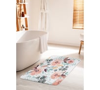 Коврик для ванной комнаты и туалета противоскользящий JOYARTY "Пастельные маки" 60х100 см bath_70707_60x100