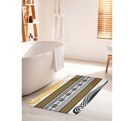 Коврик для ванной комнаты и туалета противоскользящий JOYARTY "Античные бордюры" 60х100 см bath_53994_60x100 1