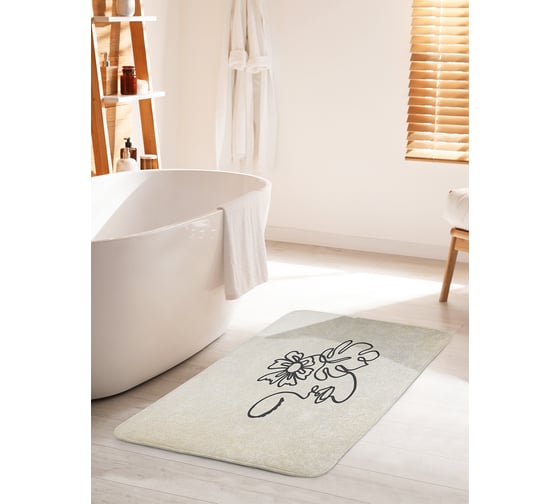 Коврик для ванной комнаты и туалета противоскользящий JOYARTY "Девушка загадка" 60х100 см bath_385286_60x100 1