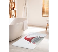 Коврик для ванной комнаты и туалета противоскользящий JOYARTY "Скандинавский рождественский гном" 60х100 см bath_71409_60x100