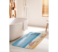 Коврик для ванной комнаты и туалета противоскользящий JOYARTY "Ракушка с жемчугом на песке" 60х100 см bath_385244_60x100