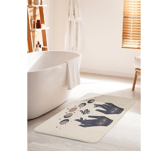 Коврик для ванной комнаты и туалета противоскользящий JOYARTY "Рука Фатимы" 60х100 см bath_389507_60x100 1