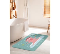 Коврик для ванной комнаты и туалета противоскользящий JOYARTY "Счастливая свинка" 60х100 см bath_78057_60x100
