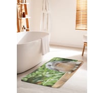 Коврик для ванной комнаты и туалета противоскользящий JOYARTY "Заяц на веранде" 60х100 см bath_79456_60x100