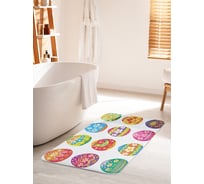 Коврик для ванной комнаты и туалета противоскользящий JOYARTY "Раскраска пасхальных яиц" 60х100 см bath_60233_60x100