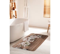 Коврик для ванной комнаты и туалета противоскользящий JOYARTY "Цветущая ветка на полу" 60х100 см bath_80050_60x100