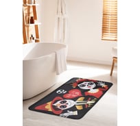 Коврик для ванной комнаты и туалета противоскользящий JOYARTY "День Мертвых в Мексике" 60х100 см bath_97991_60x100