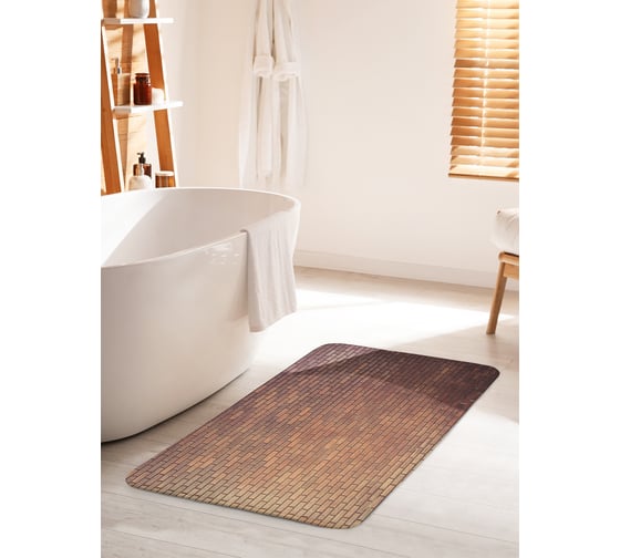 Коврик для ванной комнаты и туалета противоскользящий JOYARTY "Старая кирпичная стена" 60х100 см bath_85308_60x100