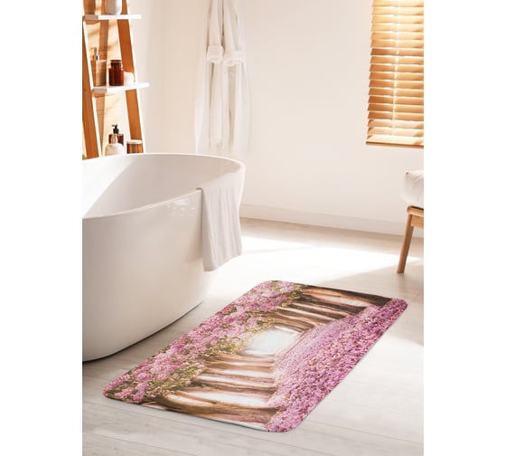 Коврик для ванной комнаты и туалета противоскользящий JOYARTY "Цветущая аллея" 60х100 см bath_244939_60x100 1