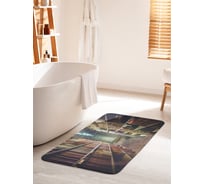 Коврик для ванной комнаты и туалета противоскользящий JOYARTY "Длинные книжные ряды" 60х100 см bath_92802_60x100