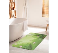 Коврик для ванной комнаты и туалета противоскользящий JOYARTY "Бабочки в тропиках" 60х100 см bath_74254_60x100