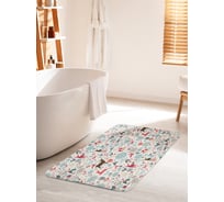 Коврик для ванной комнаты и туалета противоскользящий JOYARTY "Новогодние олени" 60х100 см bath_185481_60x100