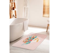 Коврик для ванной комнаты и туалета противоскользящий JOYARTY "Букетные объятия" 60х100 см bath_213172_60x100