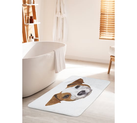 Коврик для ванной комнаты и туалета противоскользящий JOYARTY "Милый терьер" 60х100 см bath_84059_60x100 1