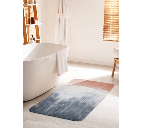 Коврик для ванной комнаты и туалета противоскользящий JOYARTY "Слияние воды и берега" 60х100 см bath_274833_60x100 1