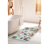 Коврик для ванной комнаты и туалета противоскользящий JOYARTY "Новогодние зверюшки" 60х100 см bath_380868_60x100