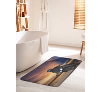 Коврик для ванной комнаты и туалета противоскользящий JOYARTY "Мотоциклист под небом" 60х100 см bath_378898_60x100