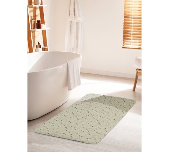 Коврик для ванной комнаты и туалета противоскользящий JOYARTY "План полета" 60х100 см bath_423750_60x100 1